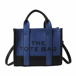 Blue and Black Tote Bag